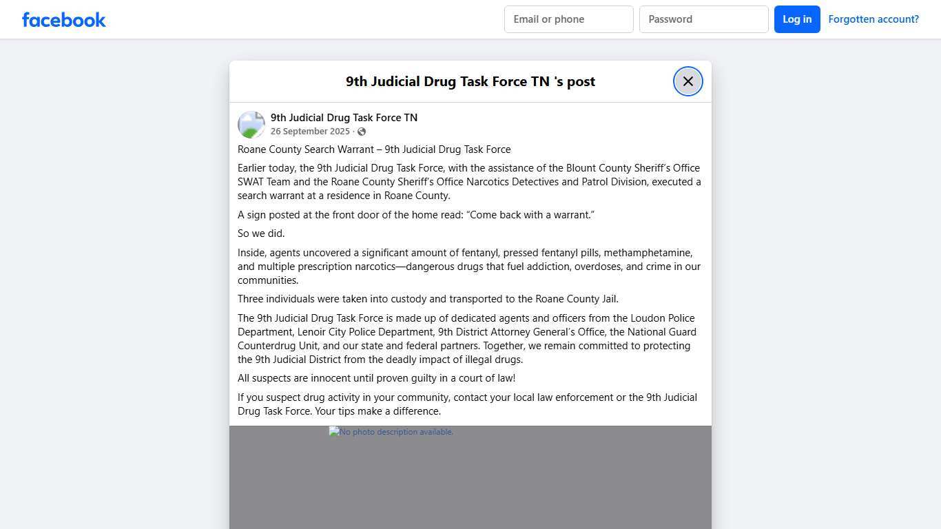 Roane County Search... - 9th Judicial Drug Task Force TN Facebook